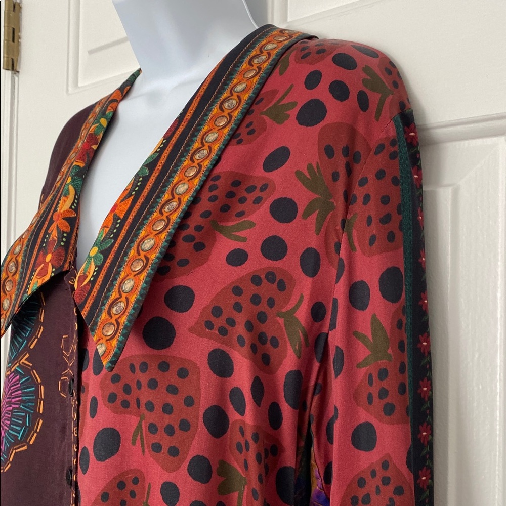 Farm Rio Multicolor Patterned Women's Top M - Picture 6 of 12